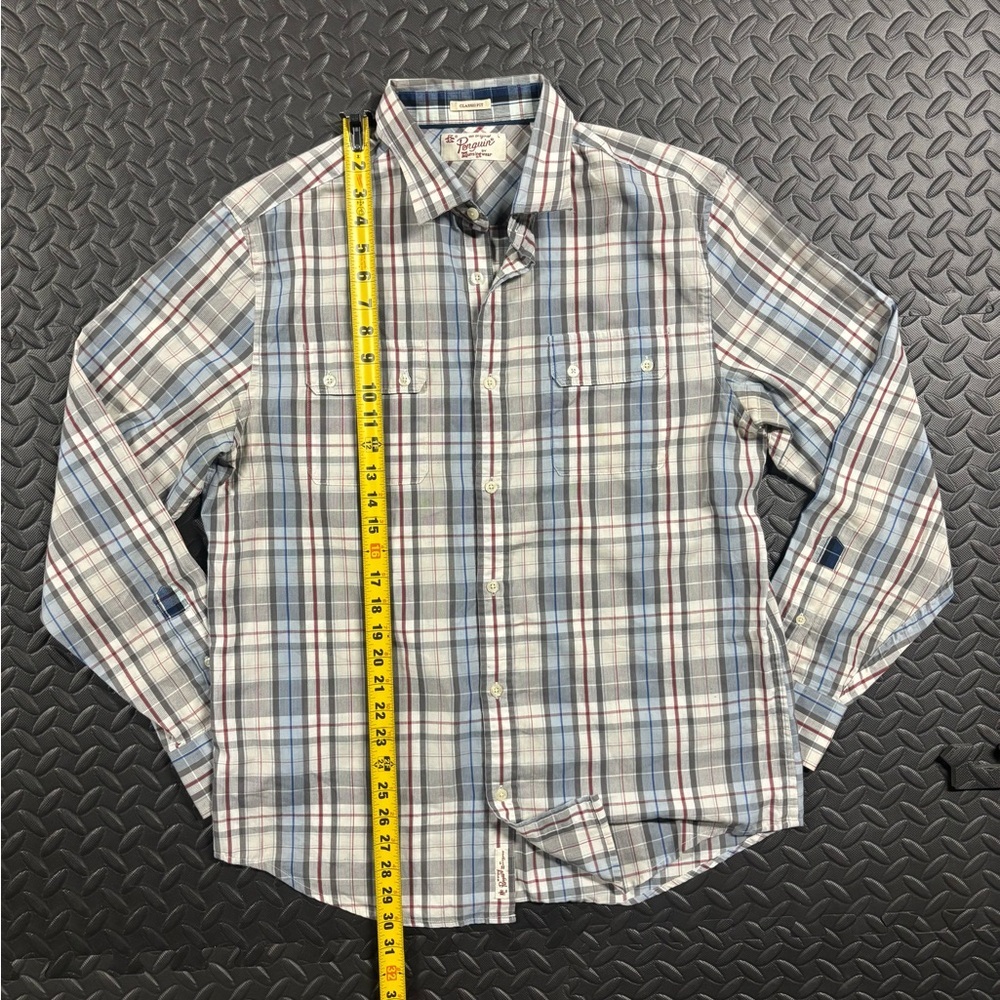 Original Penguin Plaid Button Down Shirt Men’s Classic Fit Long Sleeve - Picture 10 of 12
